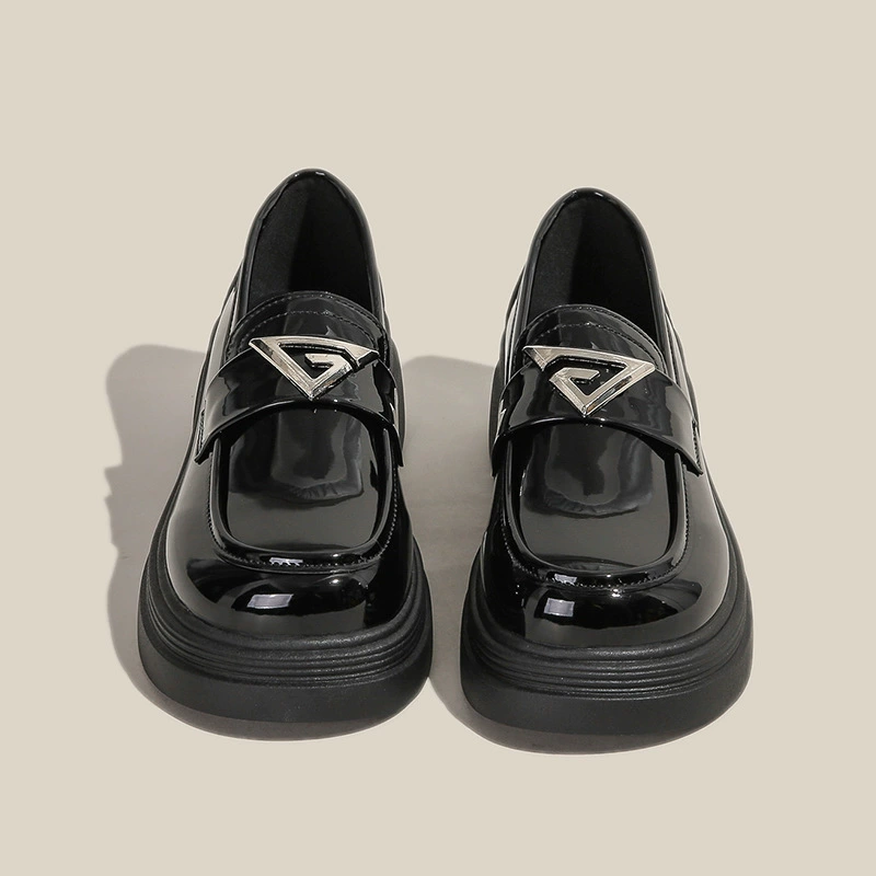 Spring high footwear platform English style for leather shoes, 2024 years, trend of season, British style
