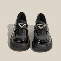 Spring high footwear platform English style for leather shoes, 2024 years, trend of season, British style