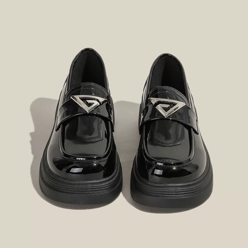 Spring high footwear platform English style for leather shoes, 2024 years, trend of season, British style
