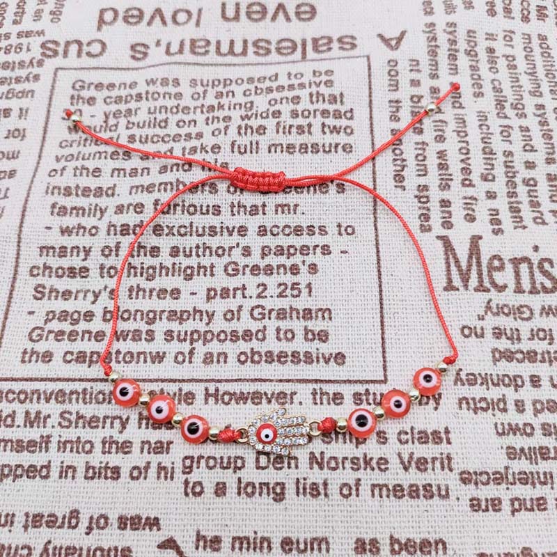 Ethnic Style Devilu0027S Eye Palm Alloy Enamel Crystal Rhinestones Unisex Bracelets 1 Set