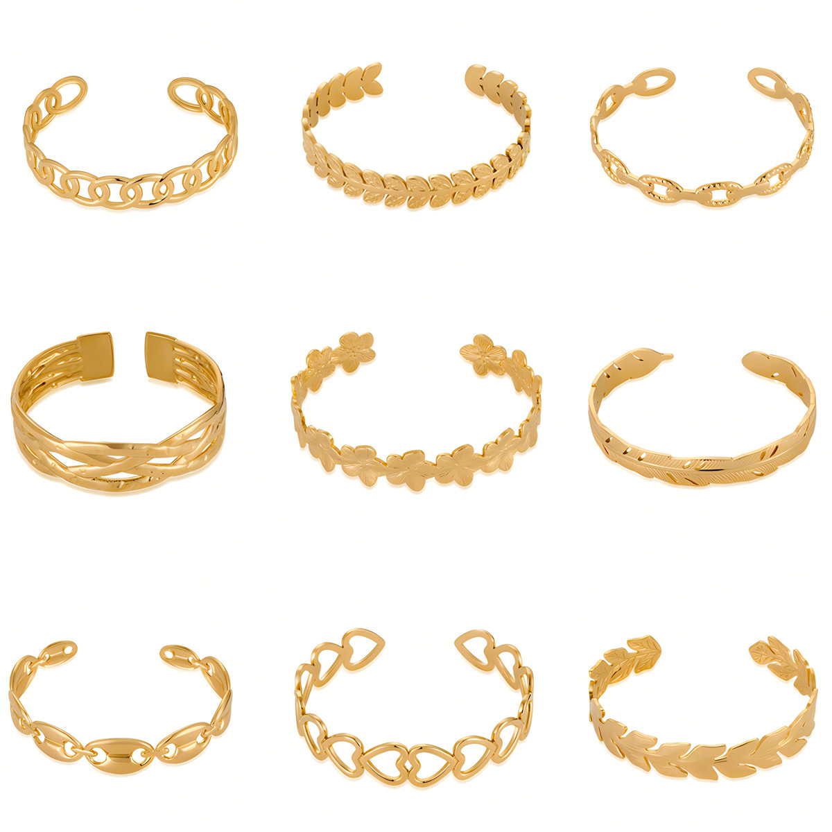 geometric golden fashionable bracelet stainless steel