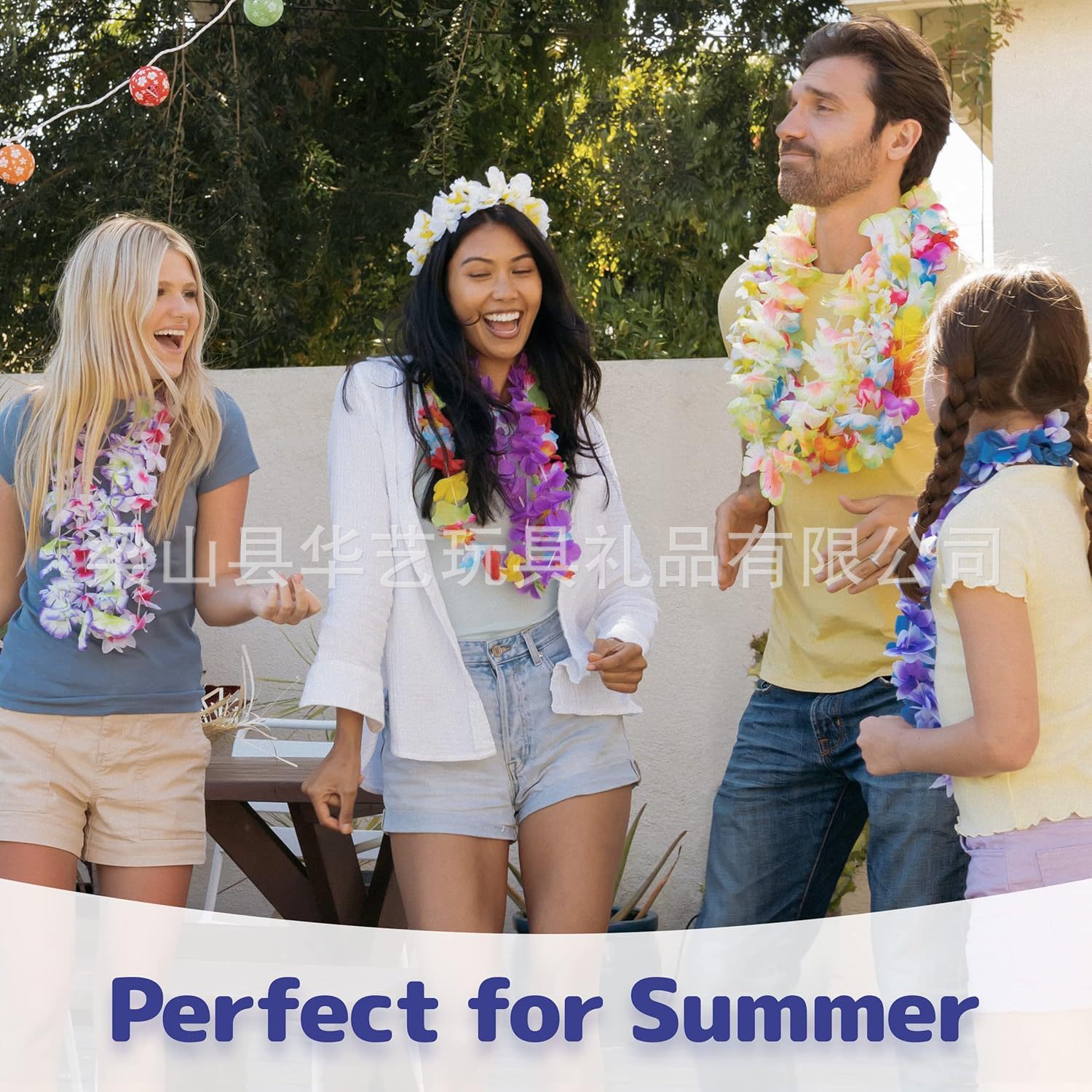 Fiesta hawaiana actualización gran guirlanda fiesta hawaiana decoración colorida guirlanda de niños adultos