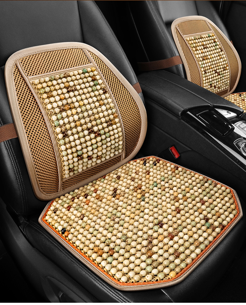 Amazon Bodhi Car Seat Cushion Summer Cooling Cushion Summer Wooden Beads Breathable Single Driver Seat Cover Cushion