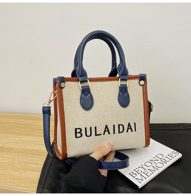 Bolsos para mujer 2026, nuevo estilo de moda, bolso tote de lona con logo bordado, bolso de mano de alta gama, bolso bandolera para el día a día