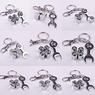 Car Tire Valve Cap Personalized Universal Valve Core Cap Vacuum Tire Valve Cover with Wrench Keychain