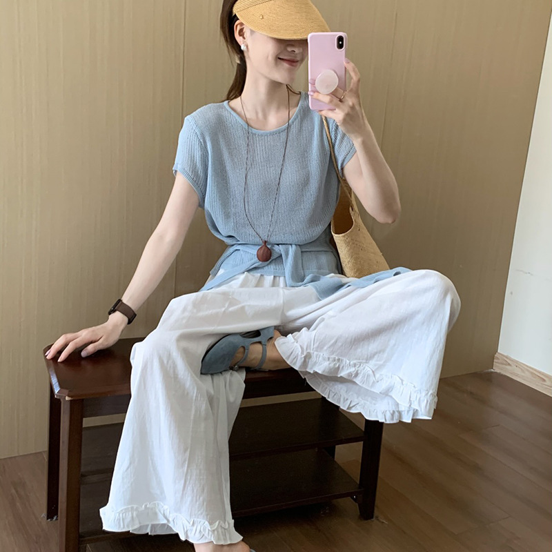 デザインされたフロントレースアップベスト 2025 夏の新しい韓国スタイルのルーズでスリムな女性のためのノースリーブトップ|undefined