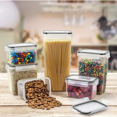 Sealed Canister, Plastic Food Container, Storage Jar, Organizer for Grains, Cereals, Kitchen Snacks, and Refrigerator—16-Piece Set