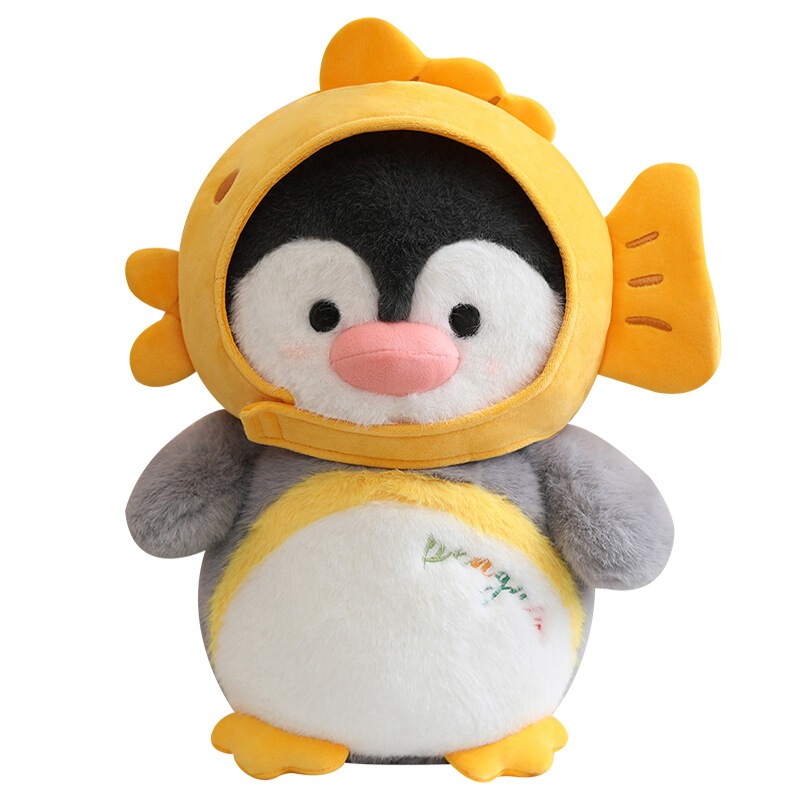 クリエイティブかわいい変身ハッピーハウスヘッドカバーペンギン人形ぬいぐるみ子供人形誕生日プレゼント女|undefined