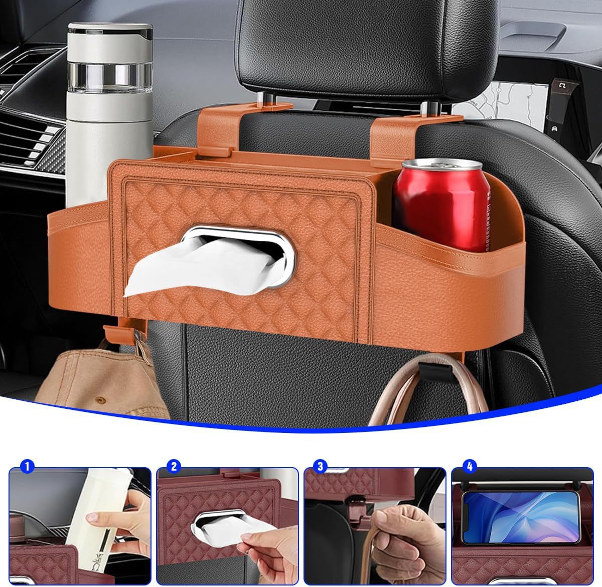 New Car Seat Back Storage Box, Multi-Functional Storage Box, Car Seat Back Storage Box, Car Interior Decoration Wholesale