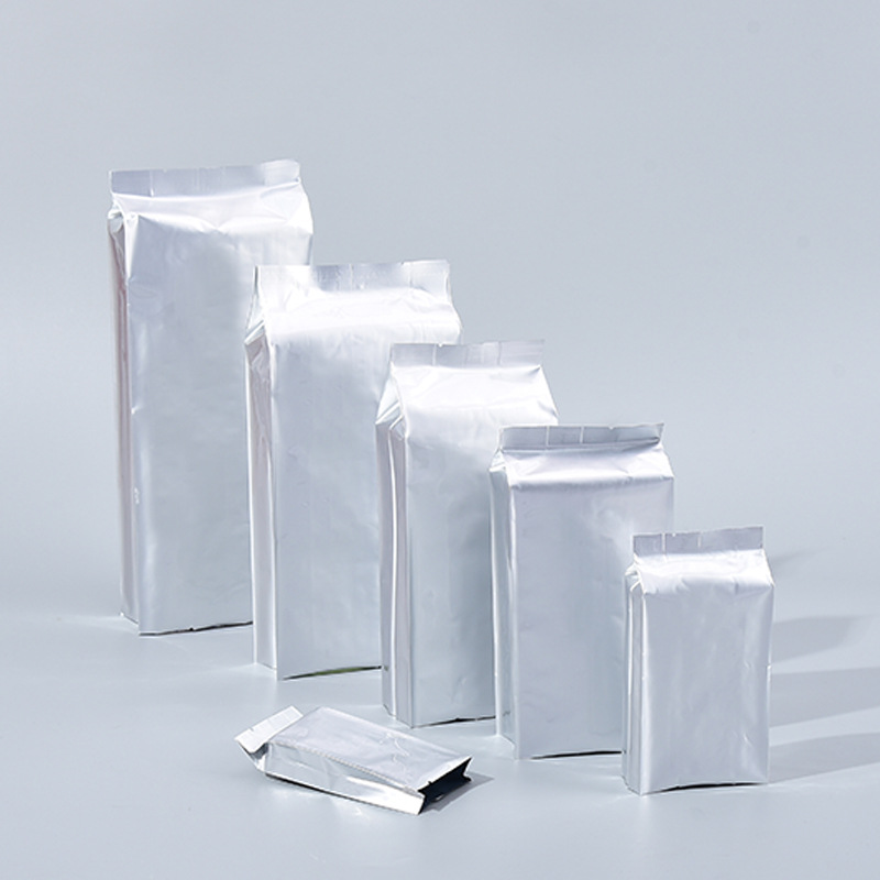 现货PE纯铝中封袋食品零食干果包装袋自立立体茶叶袋定 制LOGO