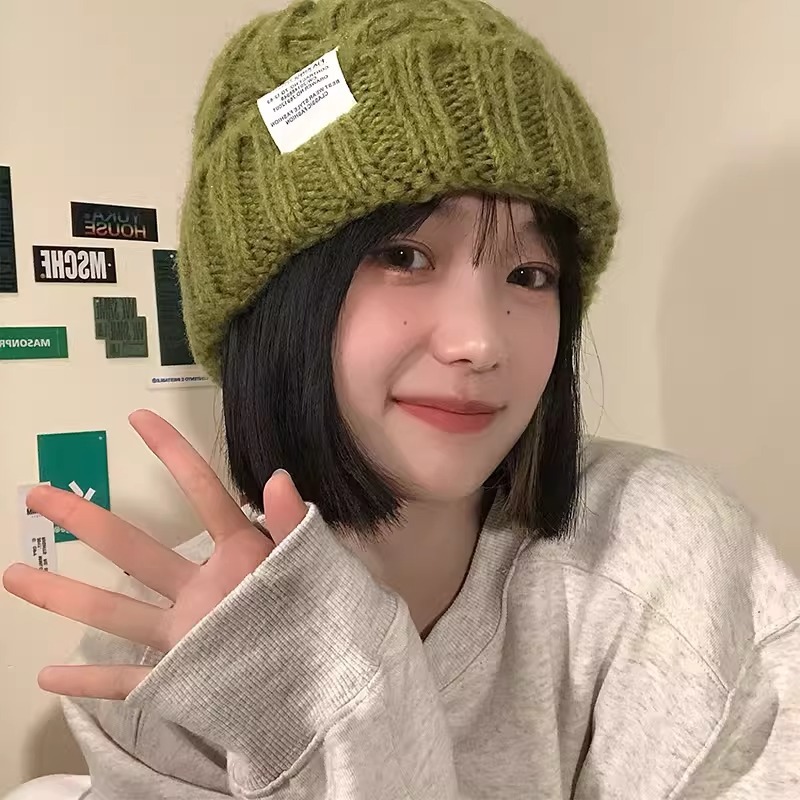 秋冬新款时尚麻花针织毛线帽日系女韩版保暖护耳多色可选休闲冷帽|undefined
