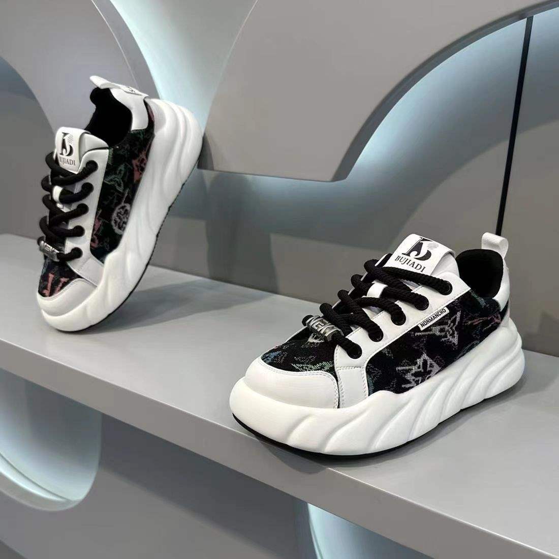 Casual Breathable Shoes New Men's Shoes Shell Toe Sneakers Thick-Soled Men's Popular Internet Celebrity Dad Shoes Fashionable Sports Shoes