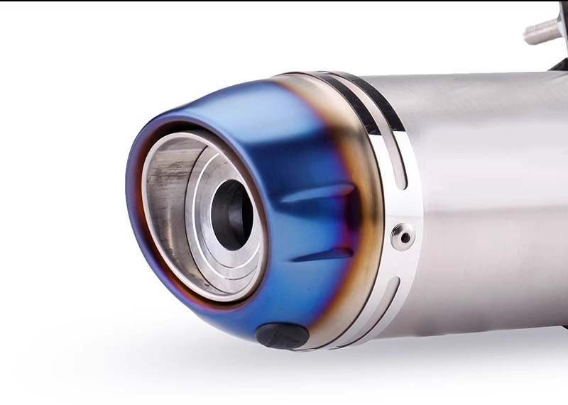 Motorcycle Exhaust Pipe Modification F02 Small Cylinder 51mm Diameter Universal Tail Section Silencer Stainless Steel Carbon Fiber
