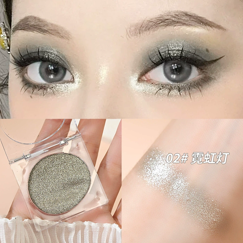 Monochrome Shiny Eye Shadow, Brightening Highlighter, 4.8 g Single Pan, Universal Primer Effect