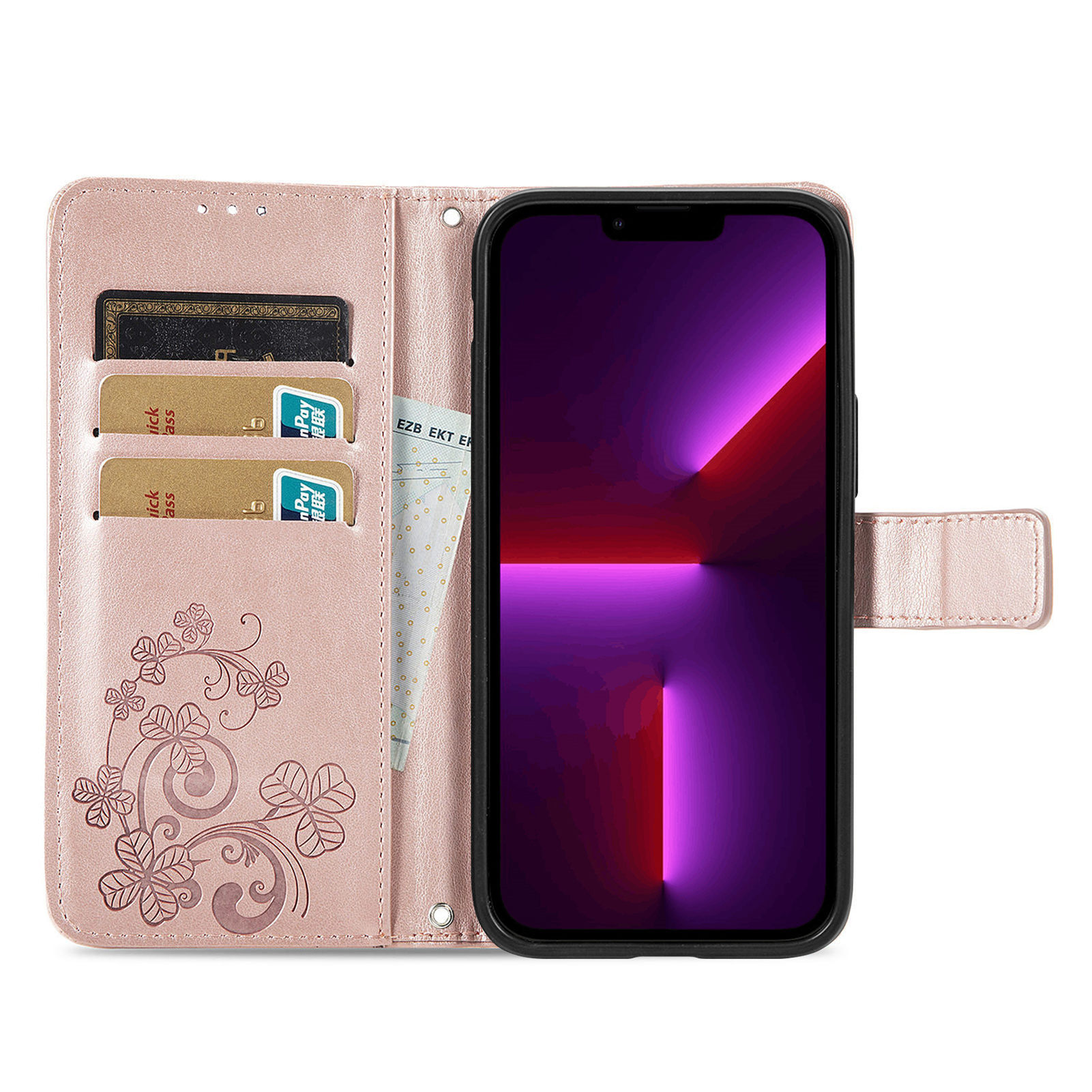 100g Weight iPhone Applicable Brands tpu, Pu Leather Material Flower Pattern Sweet Style Sweet Flower Tpu Pu Leather Phone Accessories 1