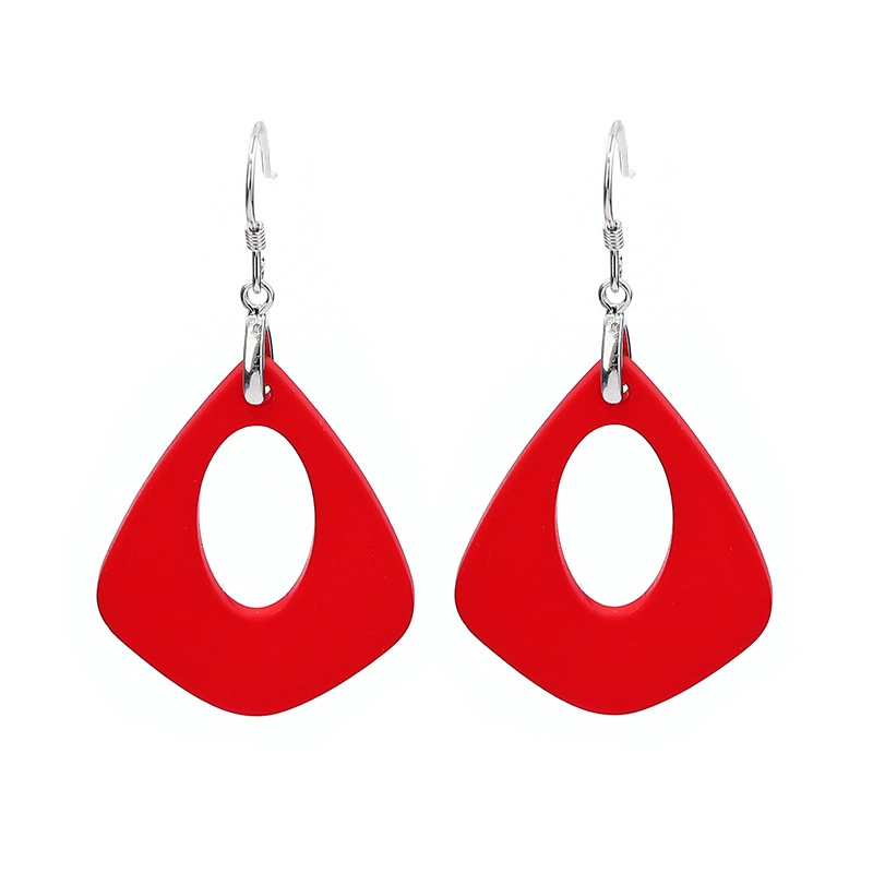 Red oolong tea Da Hong Pao, festive earrings, Chinese style, silver 925 sample