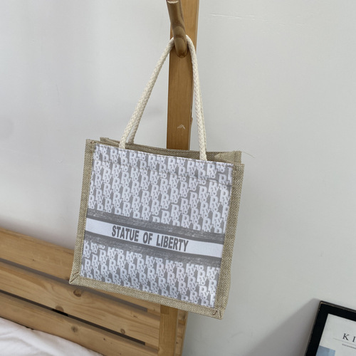 Fashionable cotton and linen small bags, class snacks, portable shopping bags, Internet celebrity retro  new women's bags