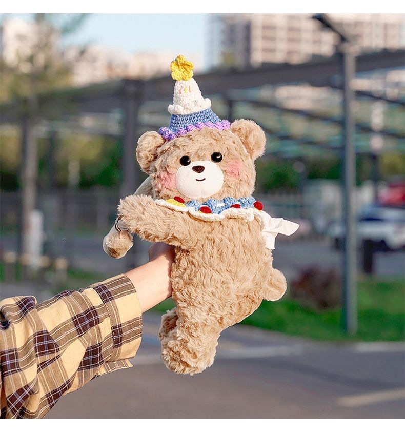 Car Supplies, Car Tissue Box, Cute Little Teddy Bear, Ladies' Car-Specific Tissue Box, Hanging Bag, Car Interior Decoration Items