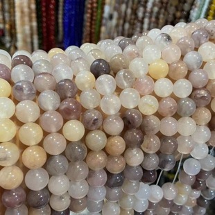 Natural Violet She Tai Cui Round Beads 4-16mm Gold Silk Jade Violet Loose Beads Crystal Bracelet Necklace Accessories