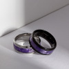 Fashionable black purple ring for beloved stainless steel, 2023, European style