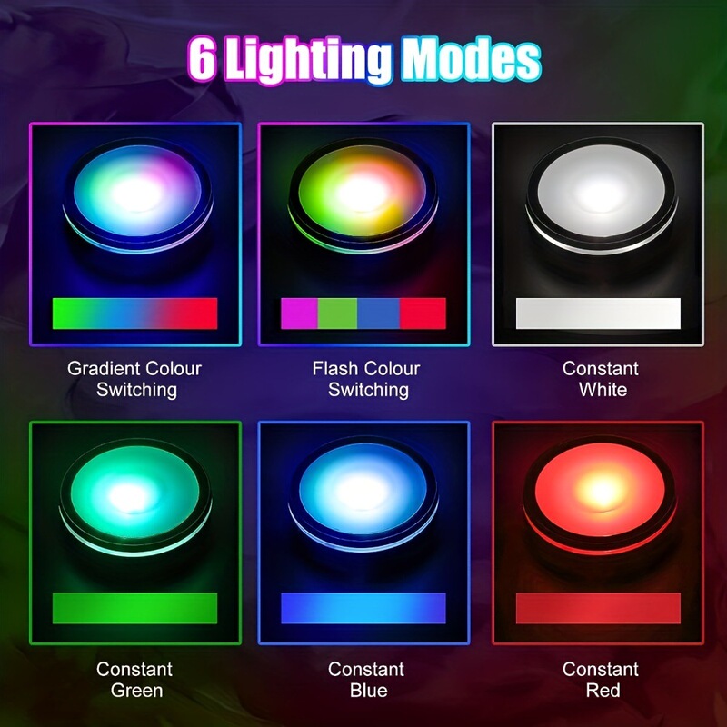 Led Touch Luminous Lamp Base 8cm Round 3D Engraved Crystal Base USB Powered Ambient Night Light Ornament