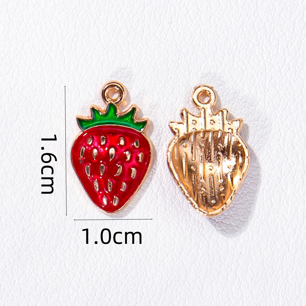 Colgante de frutas de aleación con gota de aceite, DIY pulseras y pendientes