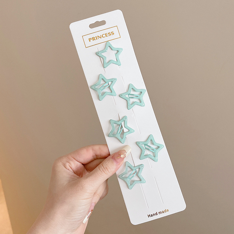 Lindo pentagrama estrella horquilla femenina lado Bangs BB clip horquilla para niños dopamina accesorios para el cabello pequeño clip tocado