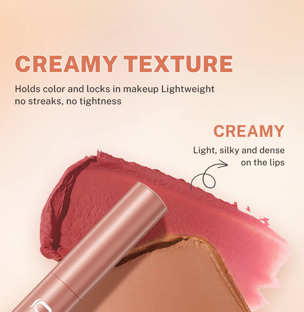 QIBEST Cross-border Smooth matte Lipstick is light, does not dry out and does not fade easily. It is a lipstick pen and makeup product in stock Application Scenario