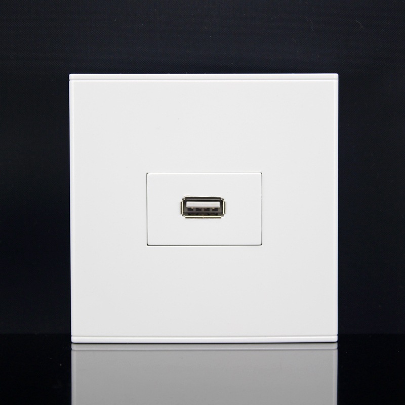 86型一位USB焊接接线插座面板 单口USB数据连接线插座 2.0USB接口