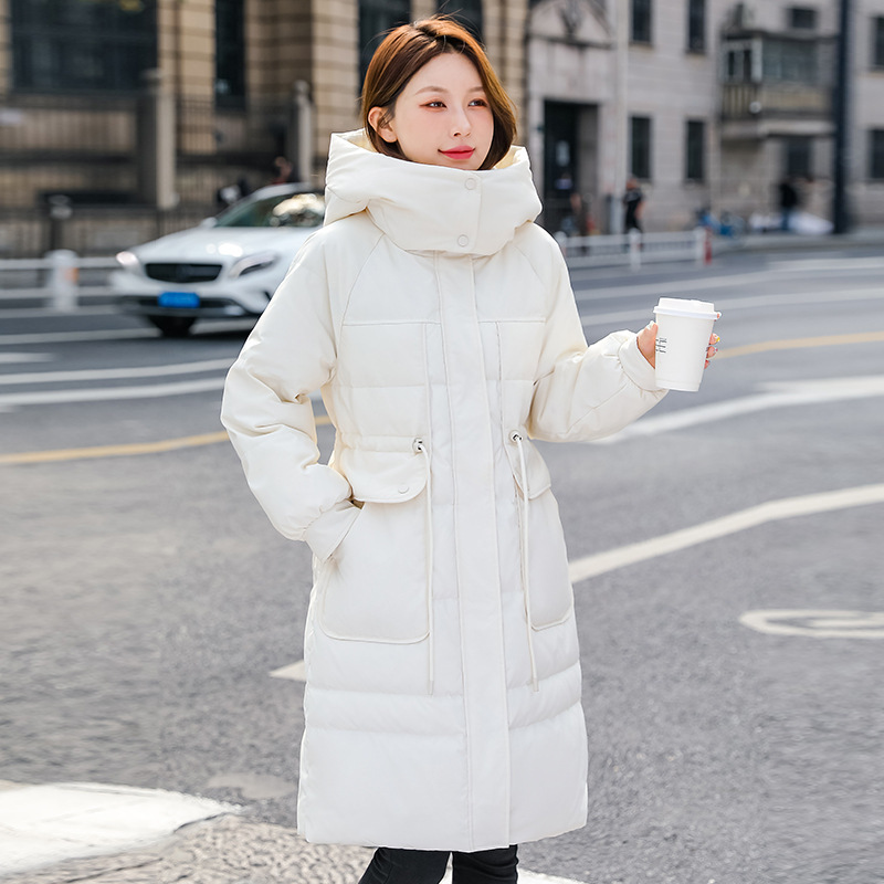 雅州鹿中长款羽绒服女2025新款冬季90白鸭绒过膝爆款大码加厚外套
