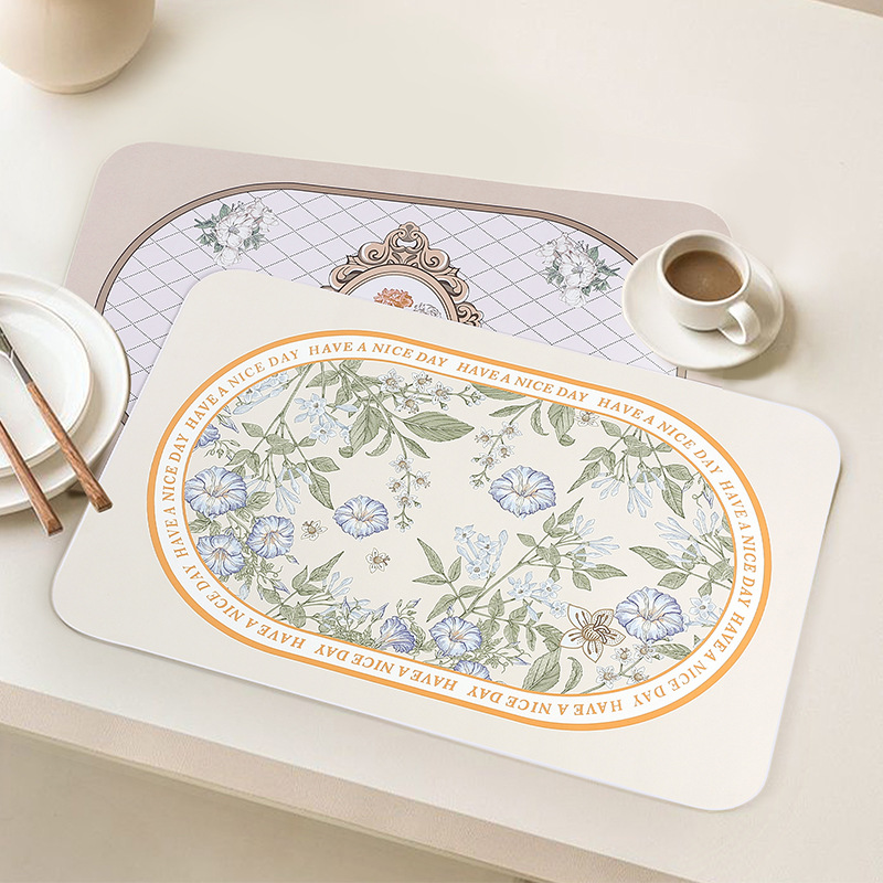 Estera de mesa de cuero vintage impermeable a prueba de aceite desechable vajilla estera tablero de tablero nórdico rejilla lado del gabinete estera de aislamiento engrosada