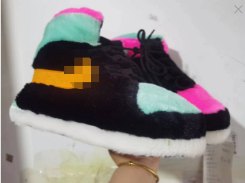 Tiktok mismo estilo parodia zapatos de grasa Coco pareja Zapatillas de algodón volver al futuro casa piso Kang hebilla 1 zapatos de algodón