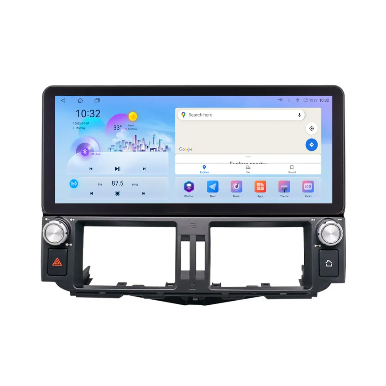 Suitable for 10-22 Toyota Prado Domineering Central Control Large Screen Navigation 12.3-Inch 360 Navigation Dvd