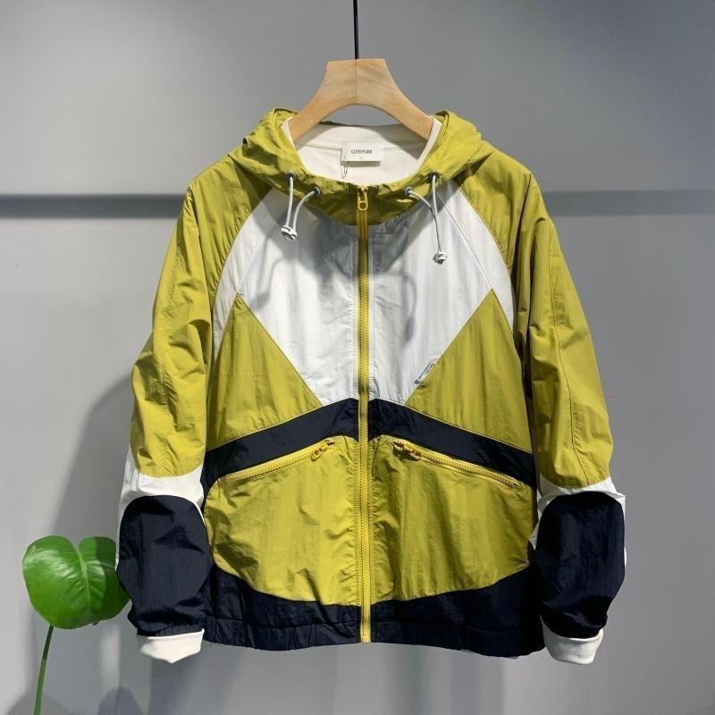 Summer Thin Jacket Men's New Fashion Splicing Color Matching Handsome Jacket Men's Trendy Thin High-End Jacket Men