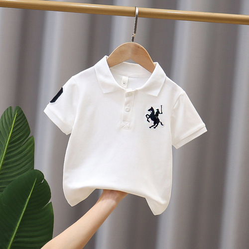 Children's large version t-shirt boys' T short-sleeved summer POLO shirt medium and large children's lapel half-sleeved baby top children's clothing T-shirt