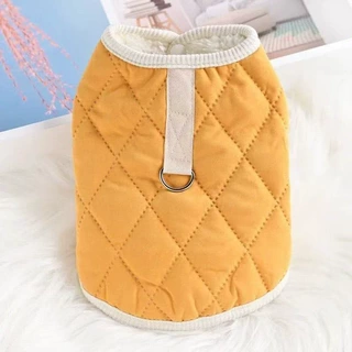 秋冬小猫狗狗衣服冬季带牵引扣约比熊泰迪小型犬保暖加厚背心开衫