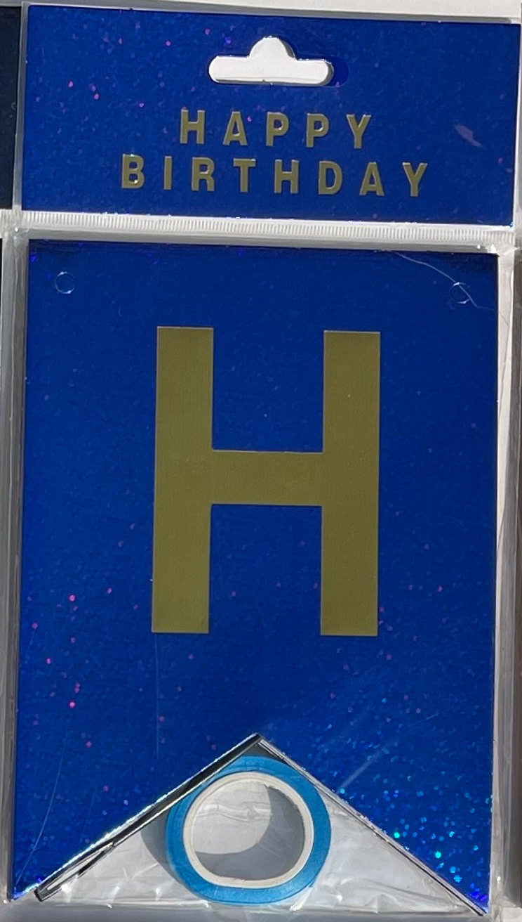 HAPPY BIRTHDAY fiesta de cumpleaños en inglés diseño diagonal de bandera de cola de mermaid letras banderas de color