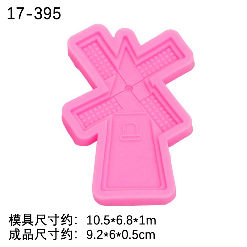 Pequeña vela molde de silicona pequeño molino de viento epoxi decoración accesorios molde fondant cerámica suave arcilla epoxi yeso adornos