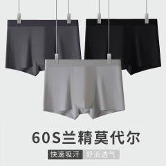 Private Label High-End 60-Piece Lan Premium Modal Invisible Men's Underwear Custom Antimicrobial Men's Straight Leg Shorts