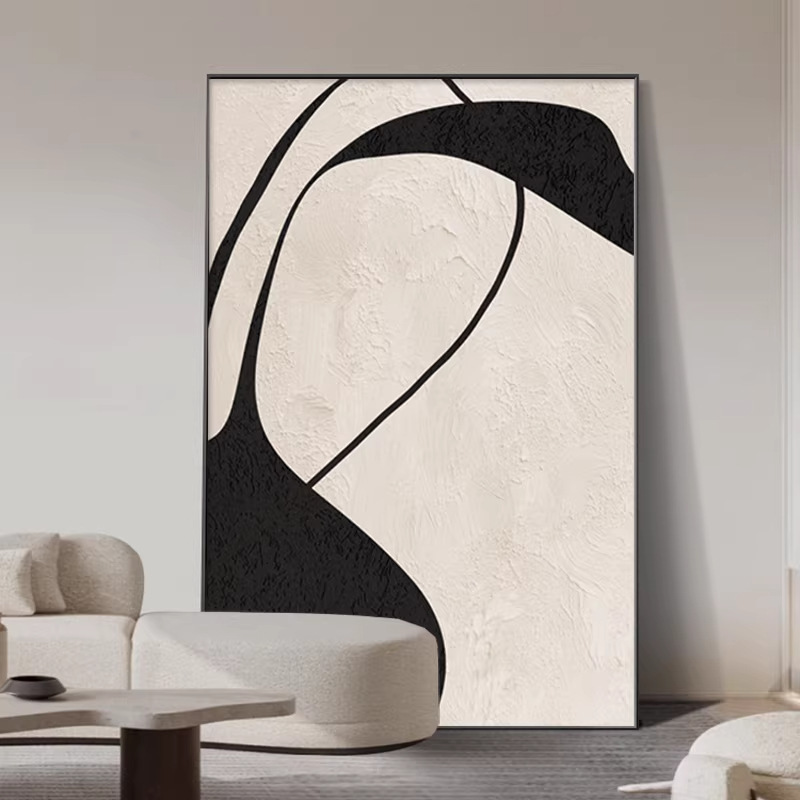 Abstract Black and White Living Room Decorative Painting, Sofa Background, High-End Painting, Modern Minimalist Art, Floor-Standing Painting, Entrance Hall Hanging Painting Abstract Black and White Living Room Decorative Painting, Sofa Background, High-End Painting, Modern Minimalist Art, Floor-Standing Painting, Entrance Hall Hanging Painting