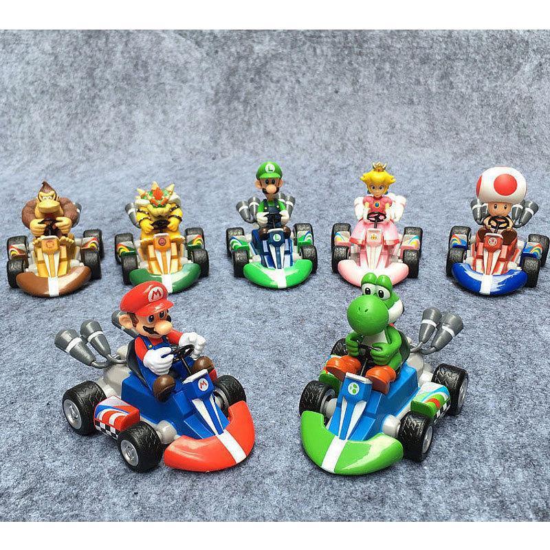 スーパーマリオフィギュアおもちゃマリオプルバックカーヤシドラゴンルイージモデルおもちゃゲーム周辺機器|undefined