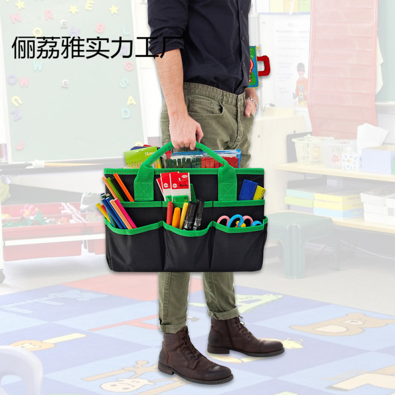 教師用ポータブル教材収納袋教師分類絵本文具本収納ボックスボックスバスケット|undefined