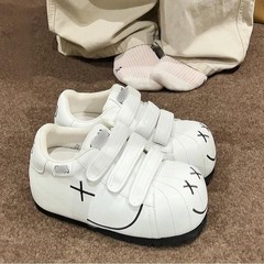 厚底小个子增高面包鞋女2025新款秋季校园百搭魔术贴休闲运动鞋子