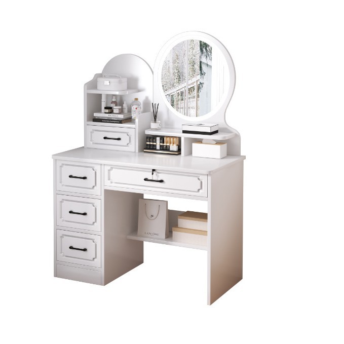 Comodador pequeño dormitorio simple moderno 2 en 1 escritorio mesa de maquillaje 2025 nuevo dormitorio principal espejo comodador