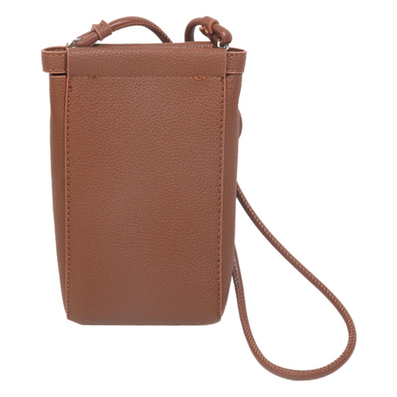 Korean Little Sister Retro Mobile Phone Bag Women's Crossbody 2023 New Practical Simple All-match Portable Vertical Mobile Phone Bag