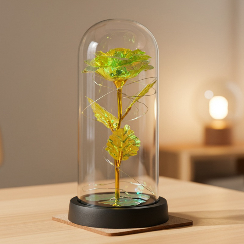 Rosas transfronterizas inmortales flores cubierta de vidrio decoración pareja regalos de día de San Valentín Día de la Madre ideas de cumpleaños 38 regalos pequeños