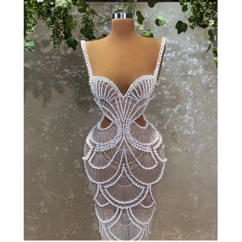 Abito da donna alla moda, senza schienale, aderente, con scollo a V, lungo, con paillettes, attillato, dimagrante, aderente, con perline_voghion.com