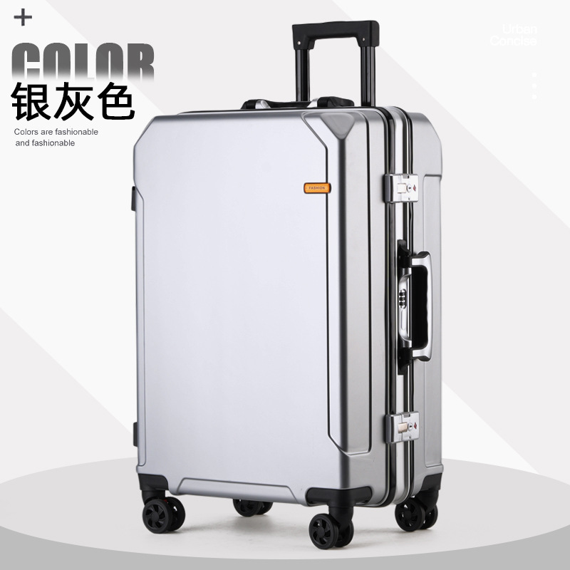 Caja de barra de tracción, maleta de marco de aluminio, maleta de viaje con ruedas universales para hombres y mujeres, nueva caja de cifrado de gran capacidad, maleta de negocios