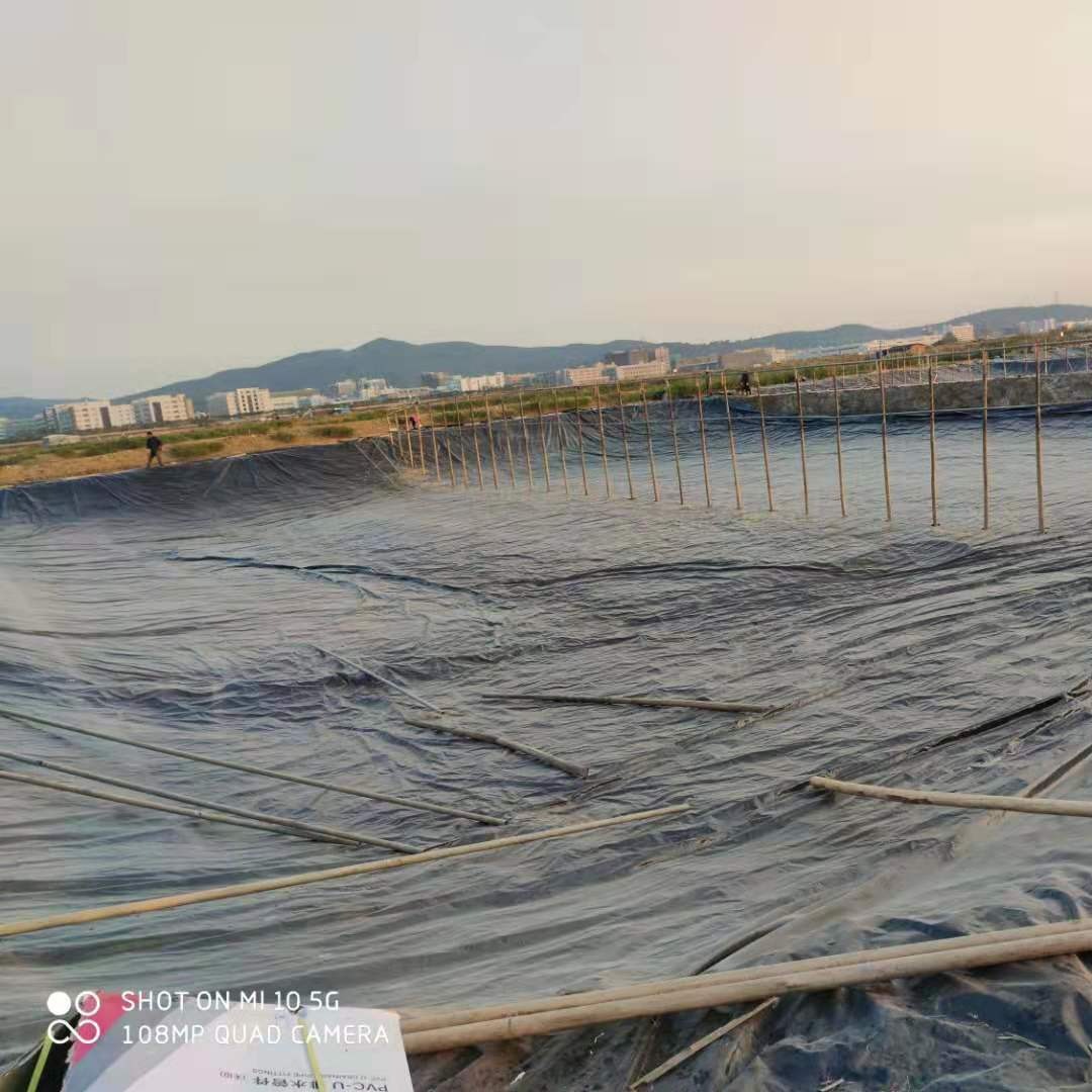 中山厂家批发蓄水养殖专用防水布 藕池土工黑色塑料膜 鱼塘防渗布