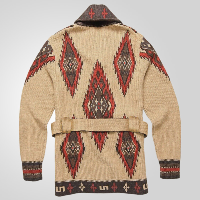 Ropa de hombre transfronteriza europea y americana retro de alta resistencia jacquard suéter Otoño e Invierno engrosado cardigan suéter capa SY0030